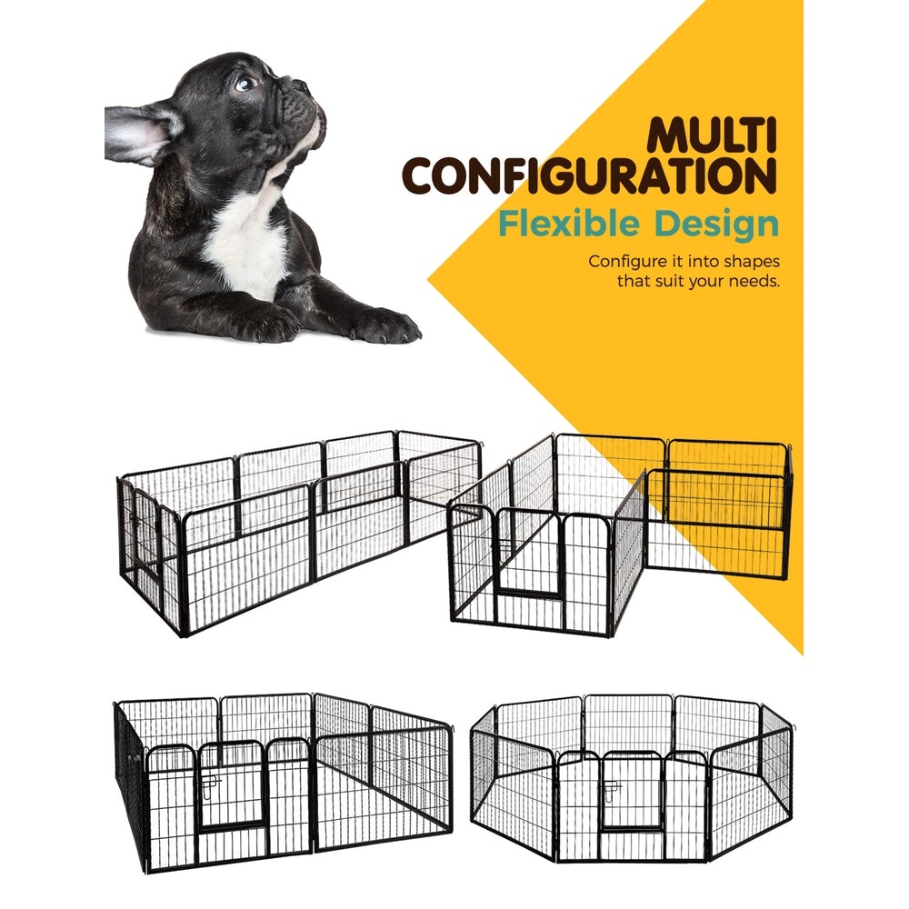 i.Pet 8 Panel Pet Dog Playpen Puppy Exercise Cage Enclosure Fence Play Pen 80x60cm - Online Only