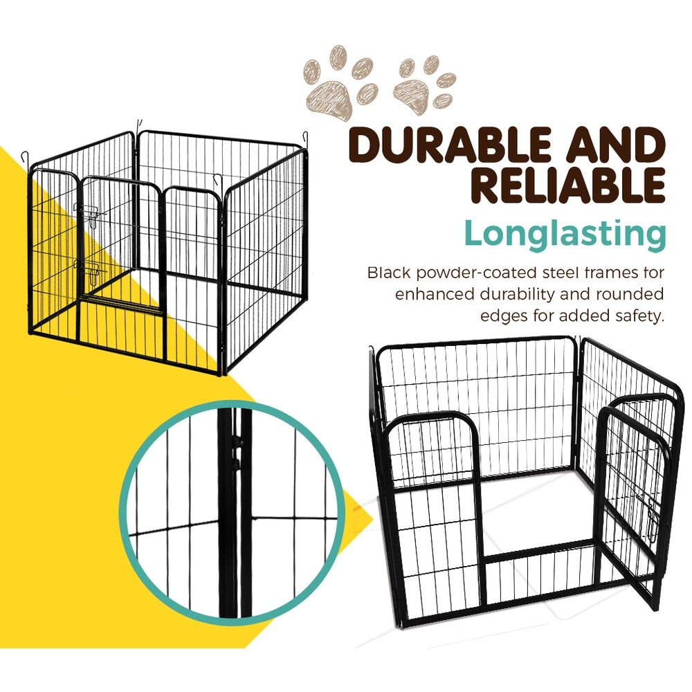 i.Pet 8 Panel Pet Dog Playpen Puppy Exercise Cage Enclosure Fence Play Pen 80x60cm - Online Only