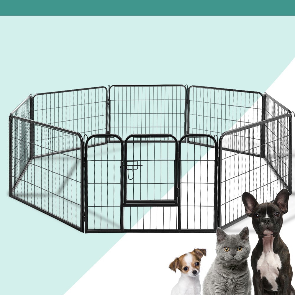 i.Pet 8 Panel Pet Dog Playpen Puppy Exercise Cage Enclosure Fence Play Pen 80x60cm - Online Only