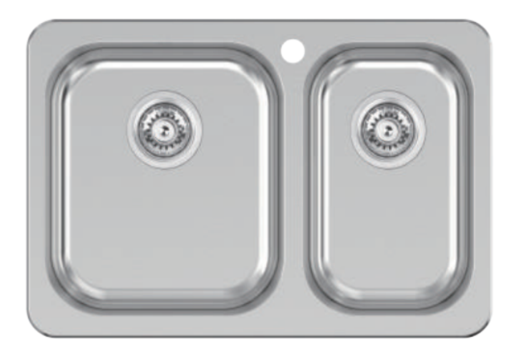 Abey PRC180 Brushed Stainless Steel Sink with Accessories