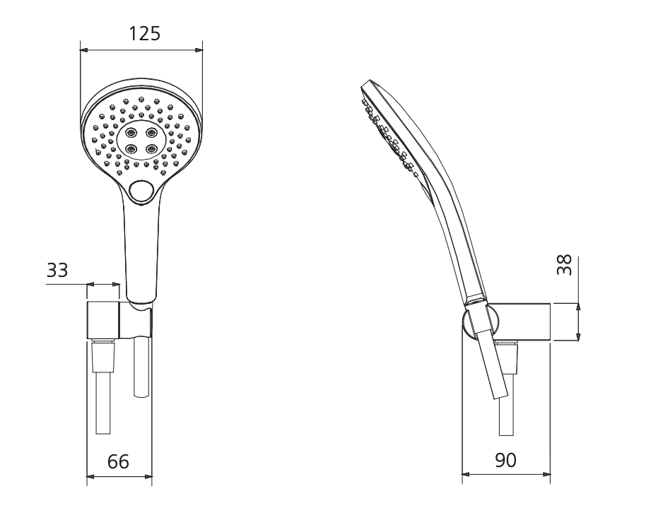 Oliveri RO147013BCR Rome Chrome Hand Shower With Bracket - Special Order