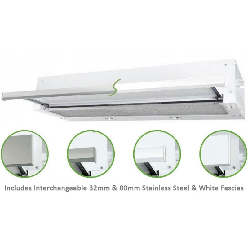 Robinhood RO91SS/WH/80 90cm Slide Out Undercupboard Rangehood