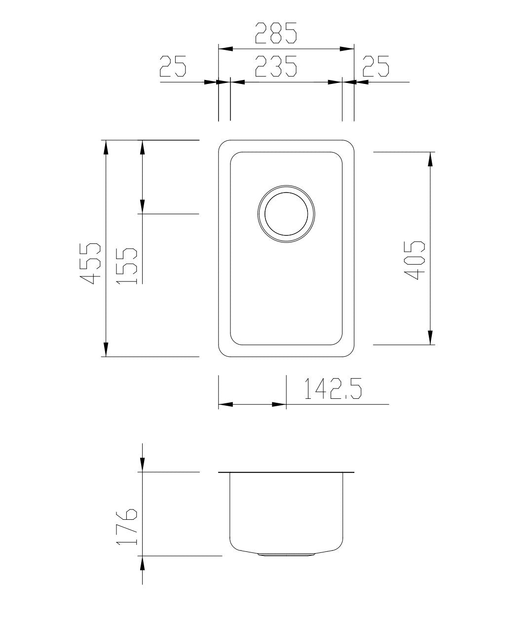 Oliveri SN1020U Sonetto Single Bowl Undermount Sink