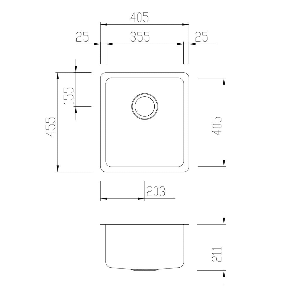 Oliveri SN1030U Sonetto Single Bowl Undermount Sink