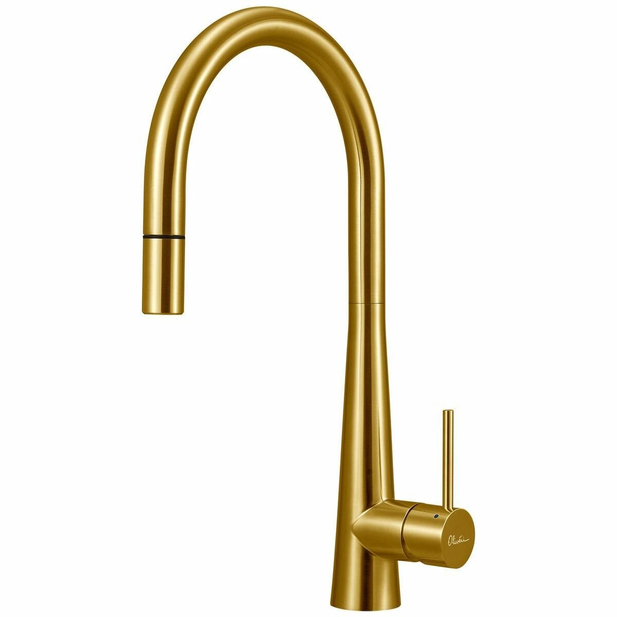 Oliveri Essente SS2525-AU Goose Neck Pull Out Mixer Tap Gold