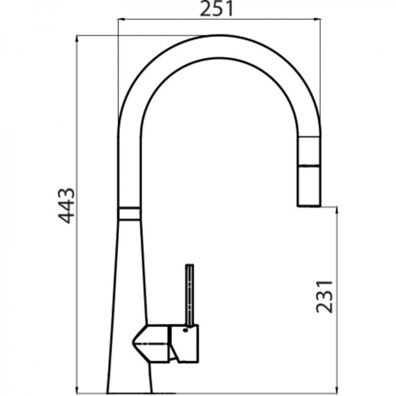 Oliveri SS2525 Essente Goose Neck Pull Out Mixer Tap