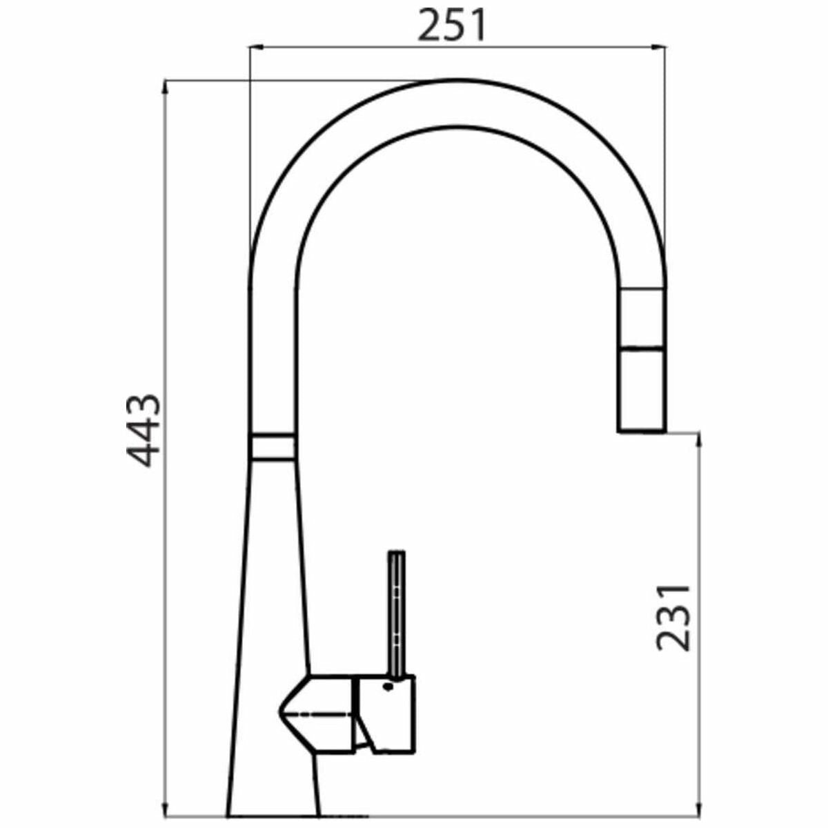 Oliveri Essente SS2525-AU Goose Neck Pull Out Mixer Tap Gold