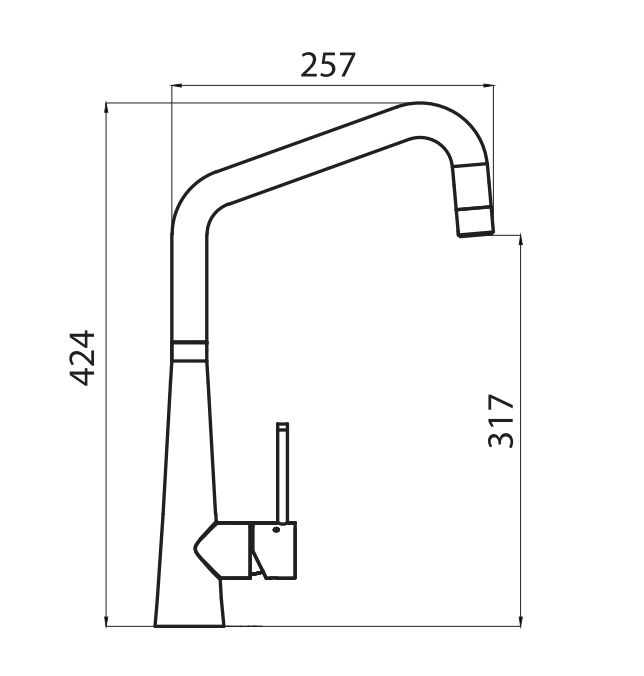 Oliveri SS2570 Essente Square Goose Neck Mixer Tap