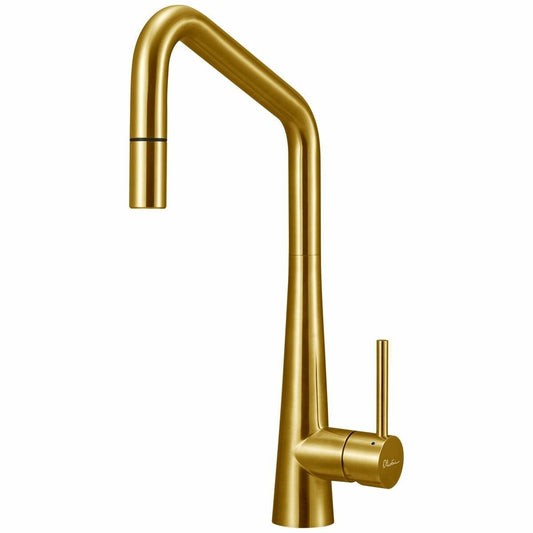 Oliveri Essente SS2575-AU Square Neck Pull Out Mixer Tap Gold