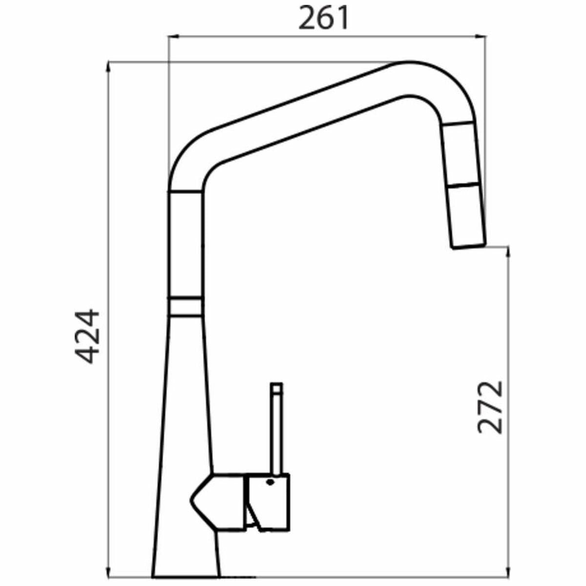 Oliveri Essente SS2575-GM Square Neck Pull Out Mixer Tap Gun Metal