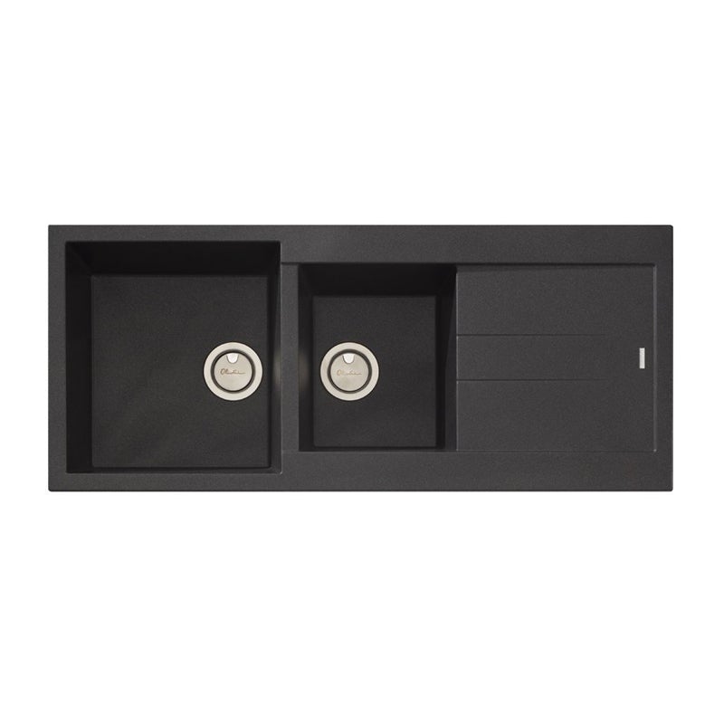 Oliveri Santorini ST-BL1510 Black Granite Top Mount 1 & 3/4 Sink