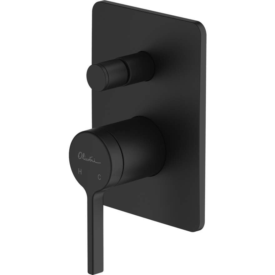 Oliveri ST094516MB Stockholm Matte Black Wall Mixer With Diverter