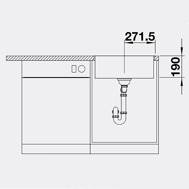 Blanco Made in Germany SUB500IFAK5 SteelFrame Sink with Tap Ledge