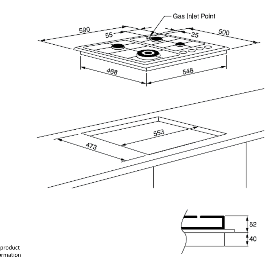 Technika TB64GWSS-4 4 Burner Cooktop