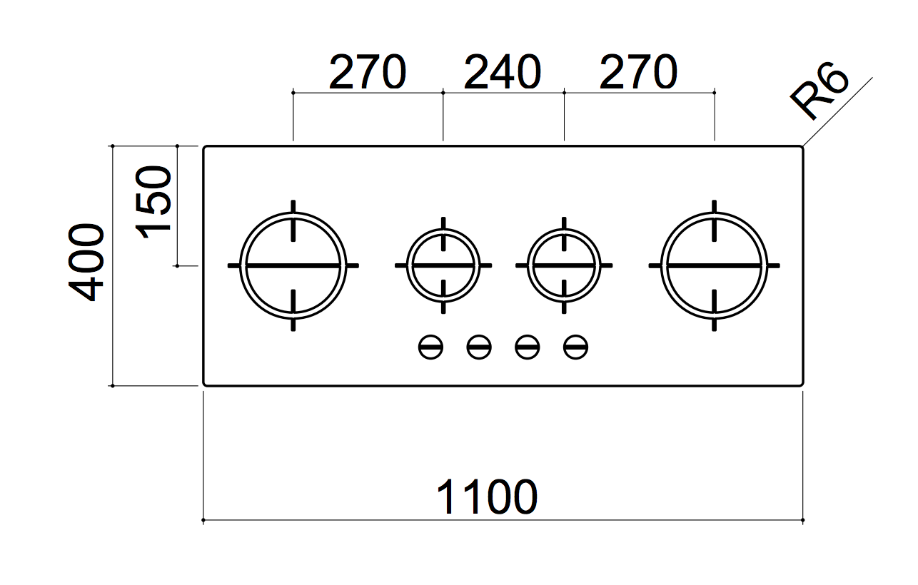 Barazza 1PMD104 110cm Stainless Steel Gas Cooktop - Order In