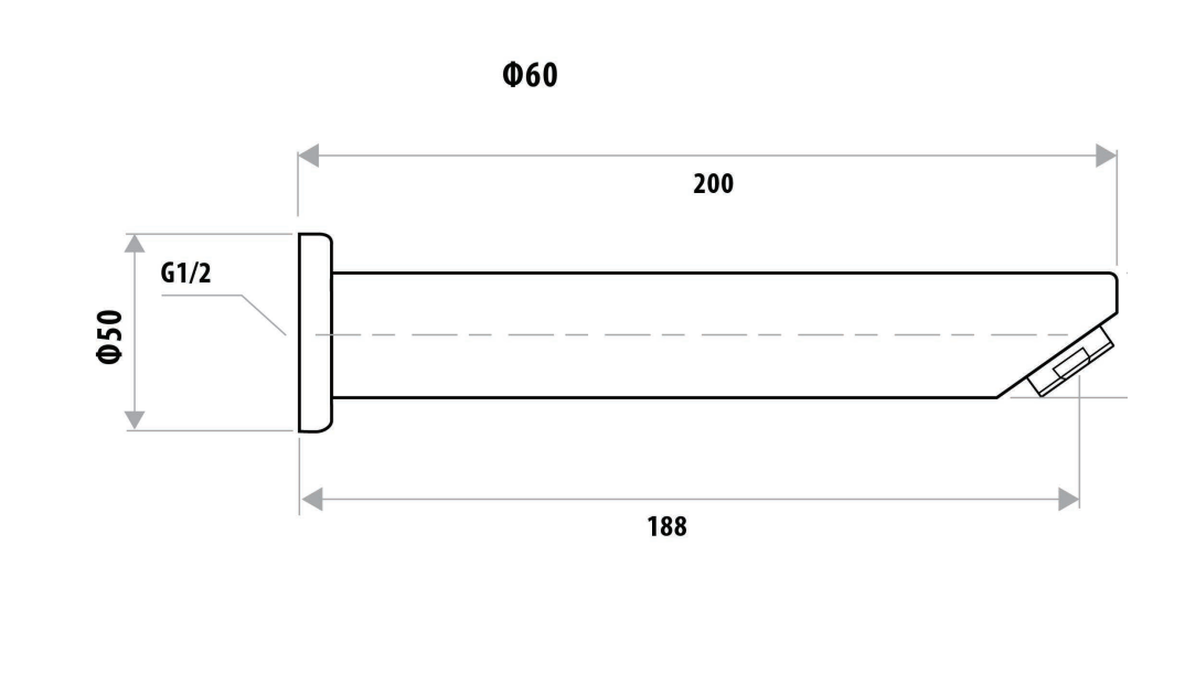 Loui 200mm Bath Spout Brushed Nickel P6152-1BN