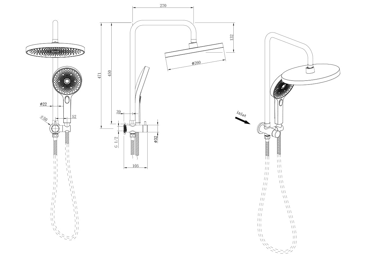 The Gabe Twin Shower Matte Black T7801BK