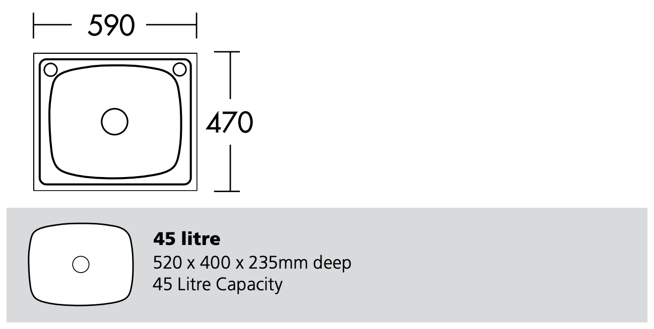 Oliveri TI45S Laundry Tub