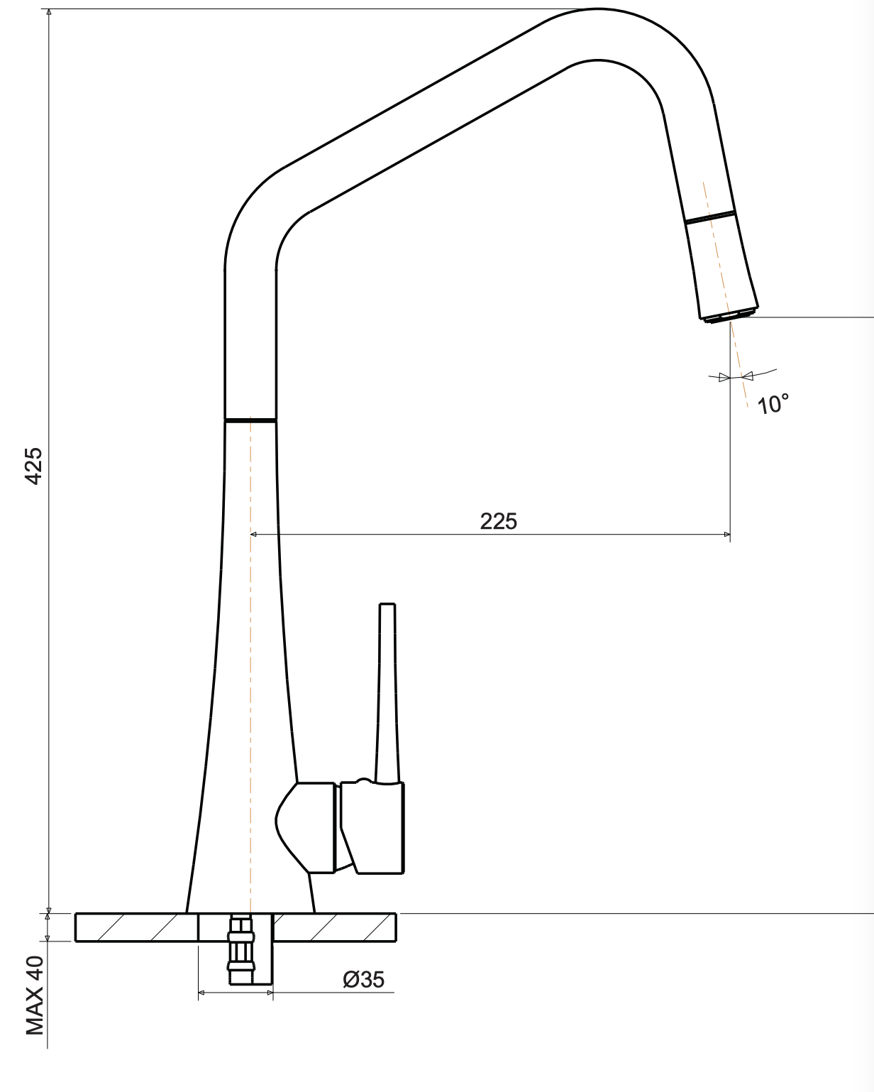 Armando Vicario TINKD-BN Tink Kitchen Mixer Tap with Pull Out