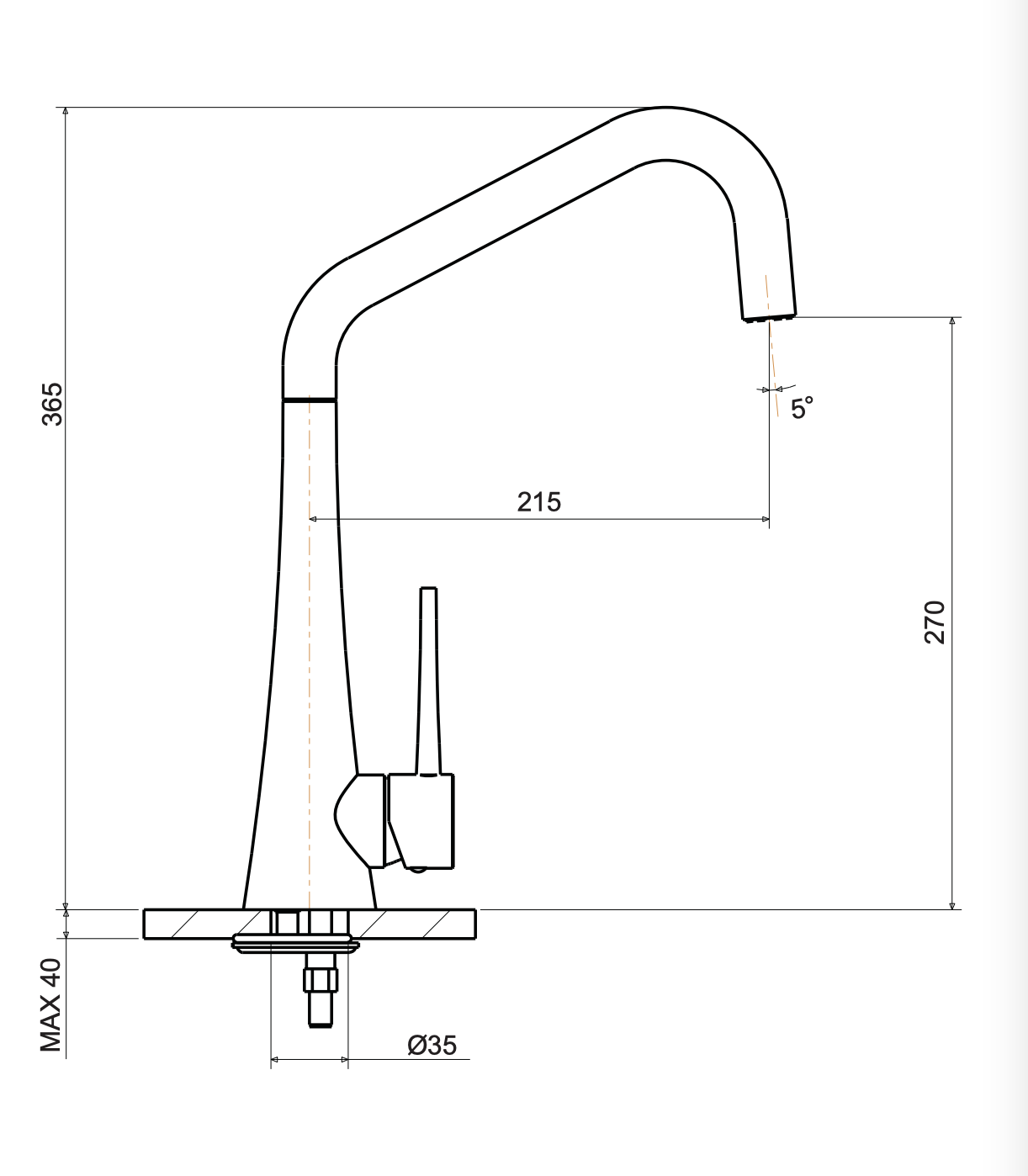 Armando Vicario TINK-BN Tink Kitchen Mixer Tap