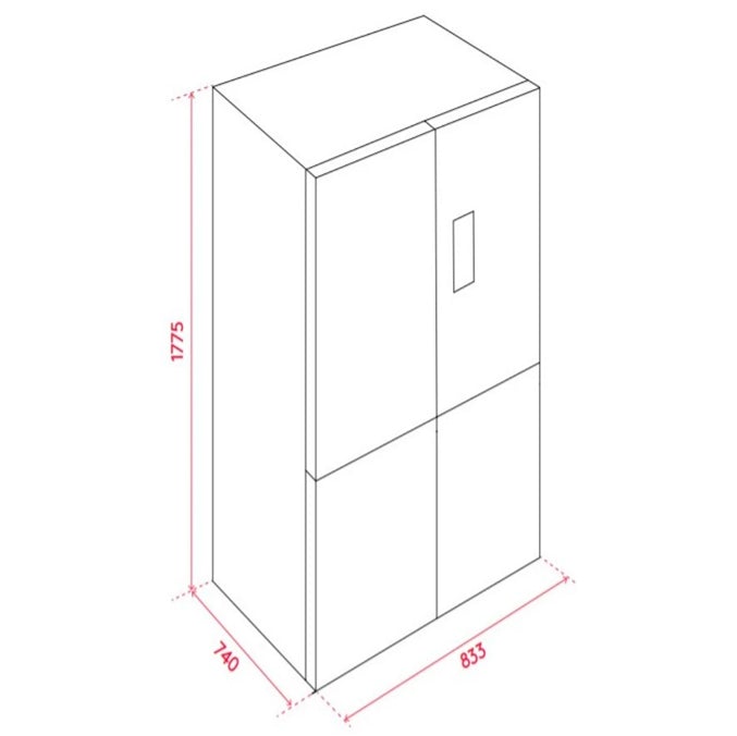 Teka TK545BX 545L Four Door Dark Stainless Steel Refrigerator