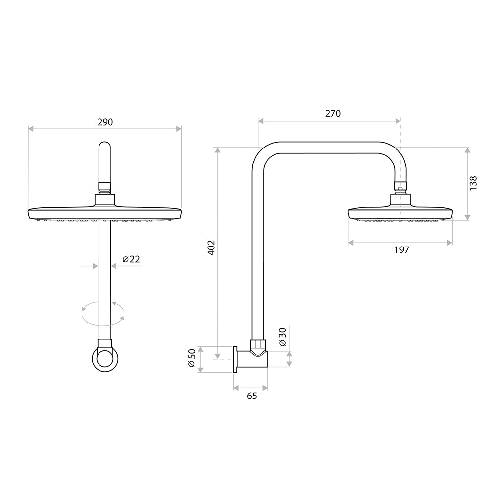 Huntingwood Gooseneck Shower Chrome T9783CP