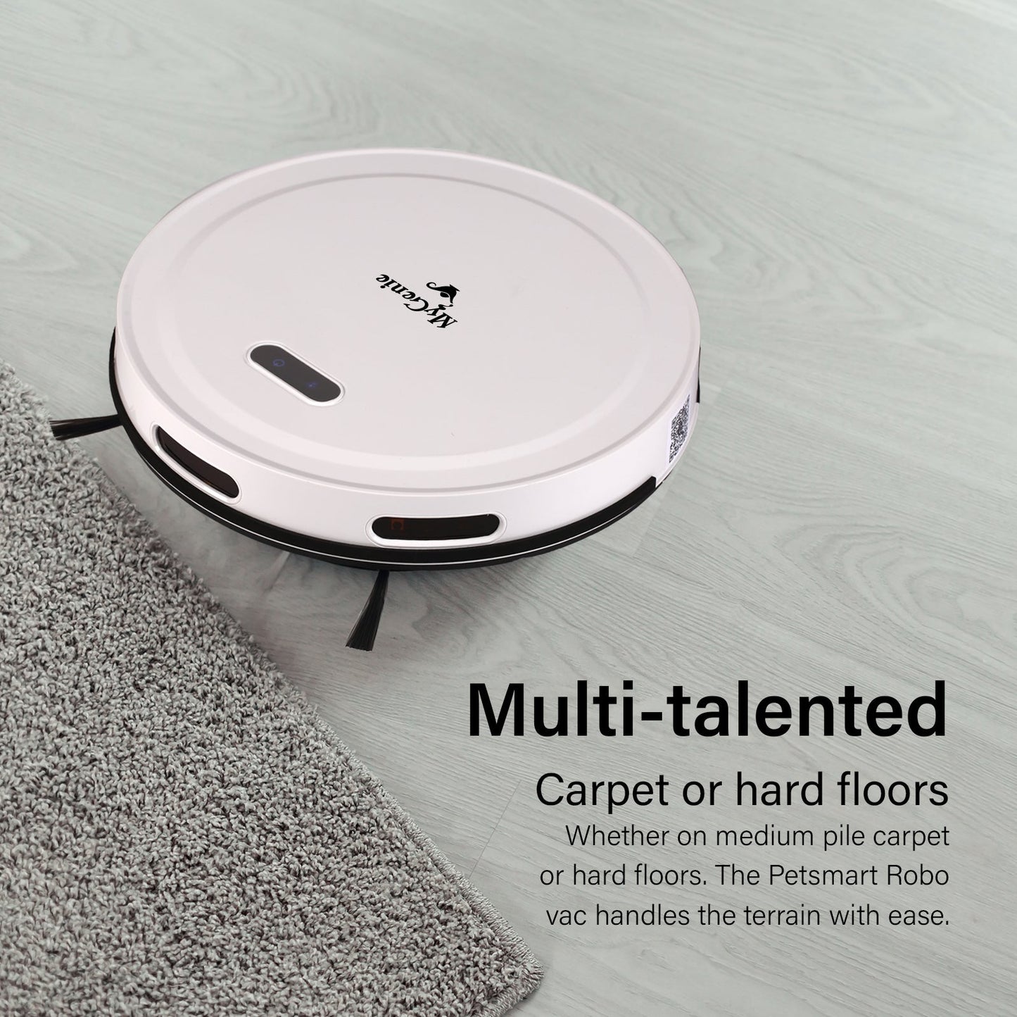 MyGenie Smart Robotic Vacuum Cleaner App Controlled Carpet Floors Auto Robot  White