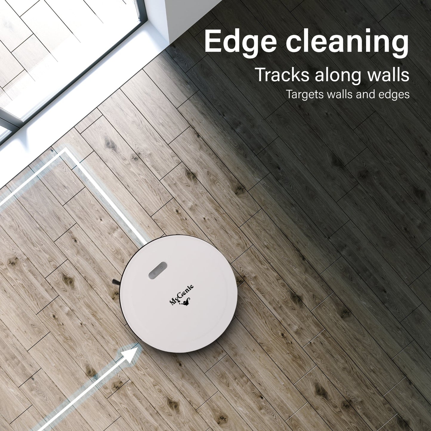 MyGenie Smart Robotic Vacuum Cleaner App Controlled Carpet Floors Auto Robot  White