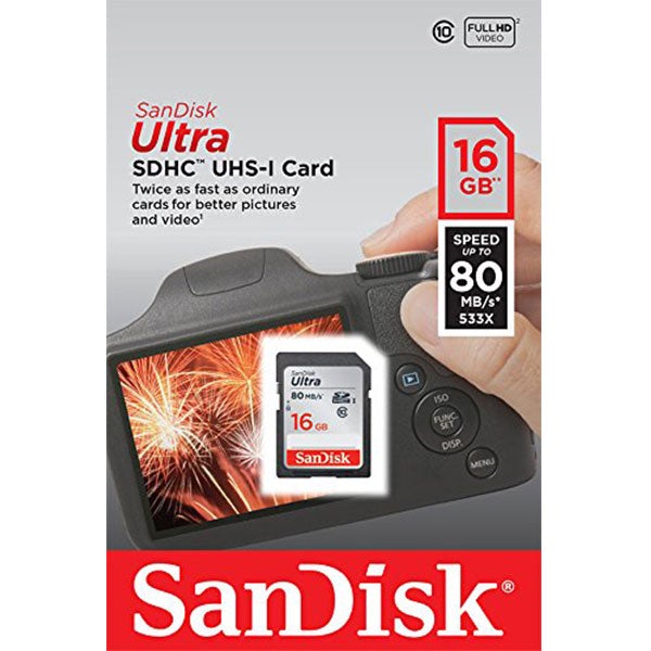 SDSDUNC-016G: SANDISK 16GB SDHC Class 10 Ultra  80MB/S