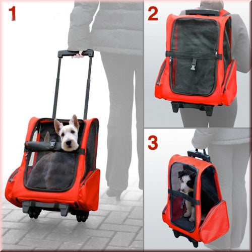 Dog Pet Safety Transport Carrier Backpack Trolley - Online Only