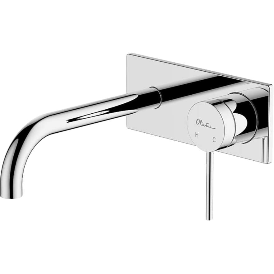 Oliveri VE105500CR Venice Chrome Curved Wall Mixer Set