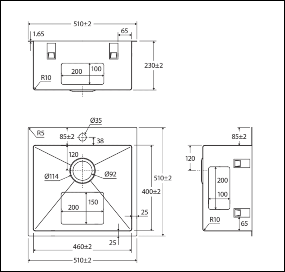 Fienza 42L Square Laundry Sink 68502 - Special Order Insert Sinks