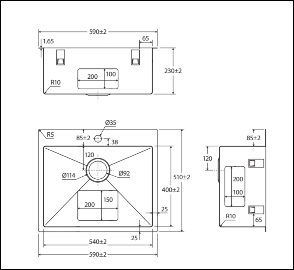 Fienza 50L Square Laundry Sink 68503 Insert Sinks