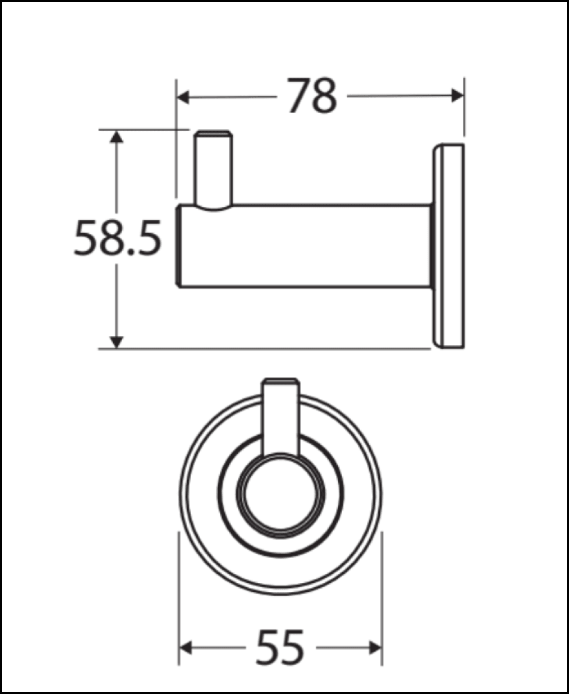 Fienza Axle Robe Hook Matte Black 83104Mb Bathroom Accessories