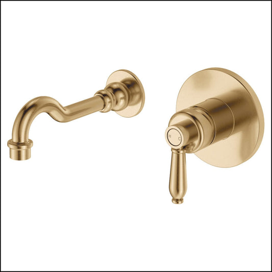 Fienza Eleanor Wall Basin/Bath Mixer Set Urban Brass / 202106Uu Bathroom Mixers