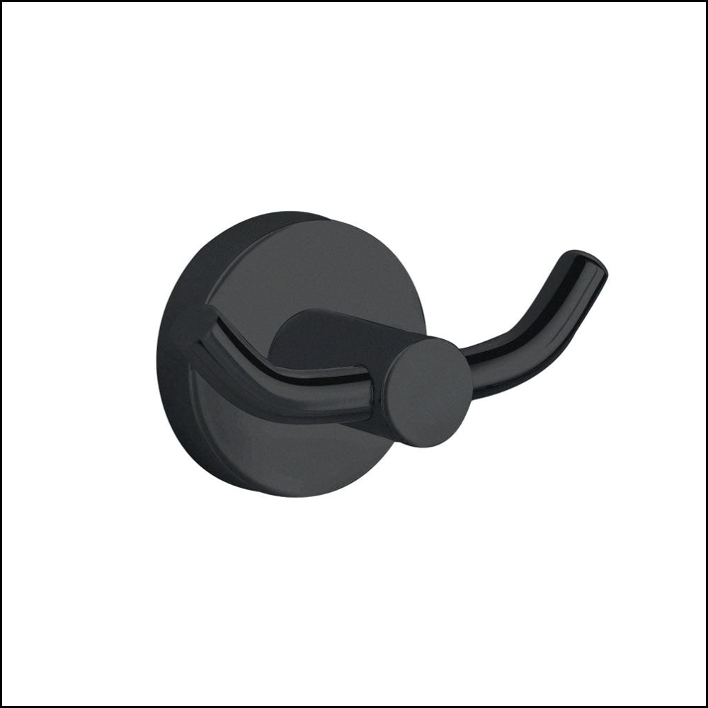 Fienza Hustle Double Robe Hook Matte Black 82504 Bathroom Accessories