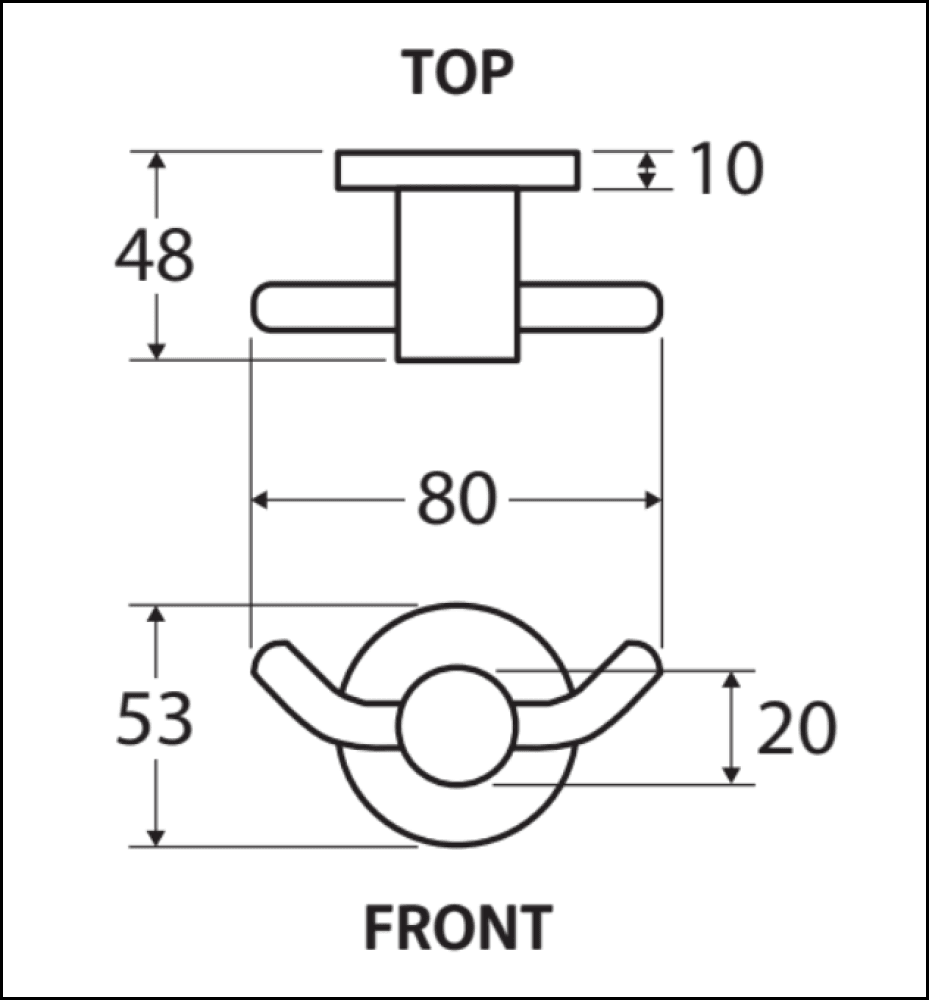 Fienza Hustle Double Robe Hook Matte Black 82504 Bathroom Accessories