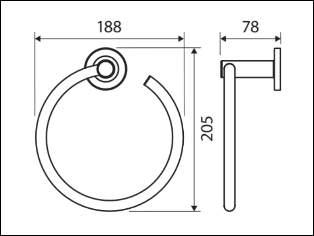 Fienza Kaya Hand Towel Ring Brushed Nickel 82802Bn Bathroom Accessories