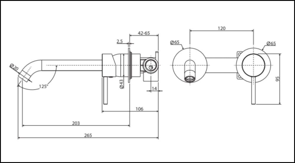 Fienza Kaya Wall Basin/Bath Mixer Set Brushed Nickel Round Plates 200Mm Outlet 228104Bn-200 Bathroom