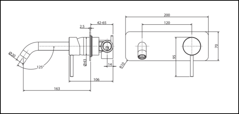 Fienza Kaya Wall Basin/Bath Mixer Set Brushed Nickel Square Plate 160Mm Outlet 228106Bn Bathroom