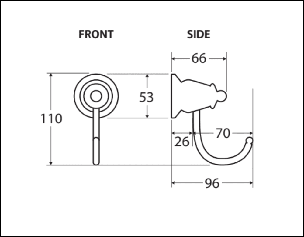 Fienza Lilian Robe Hook Chrome 81004 Bathroom Accessories