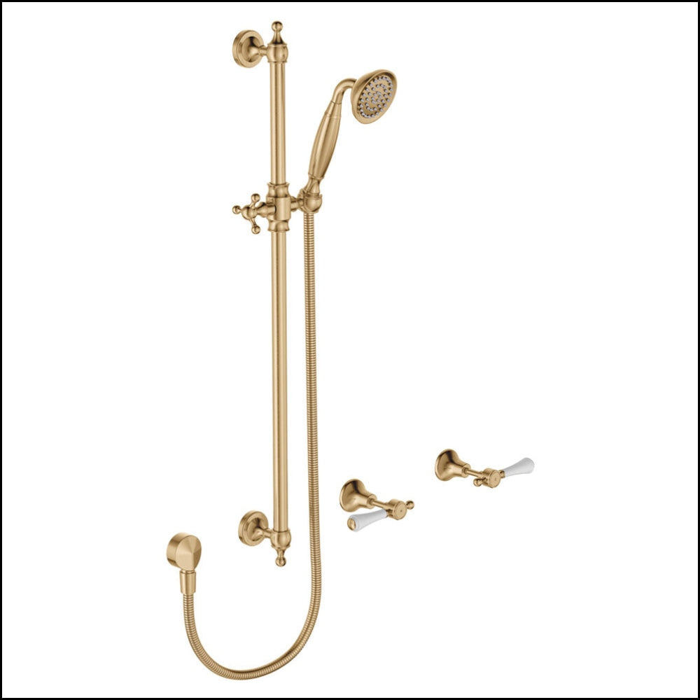 Fienza Lillian Lever Rail Shower Set Urban Brass 339103Ub Showers