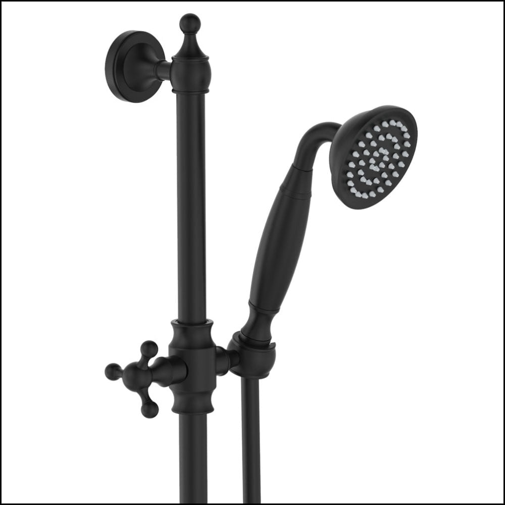 Fienza Lillian Rail Shower Set Matte Black 336103Bk Showers