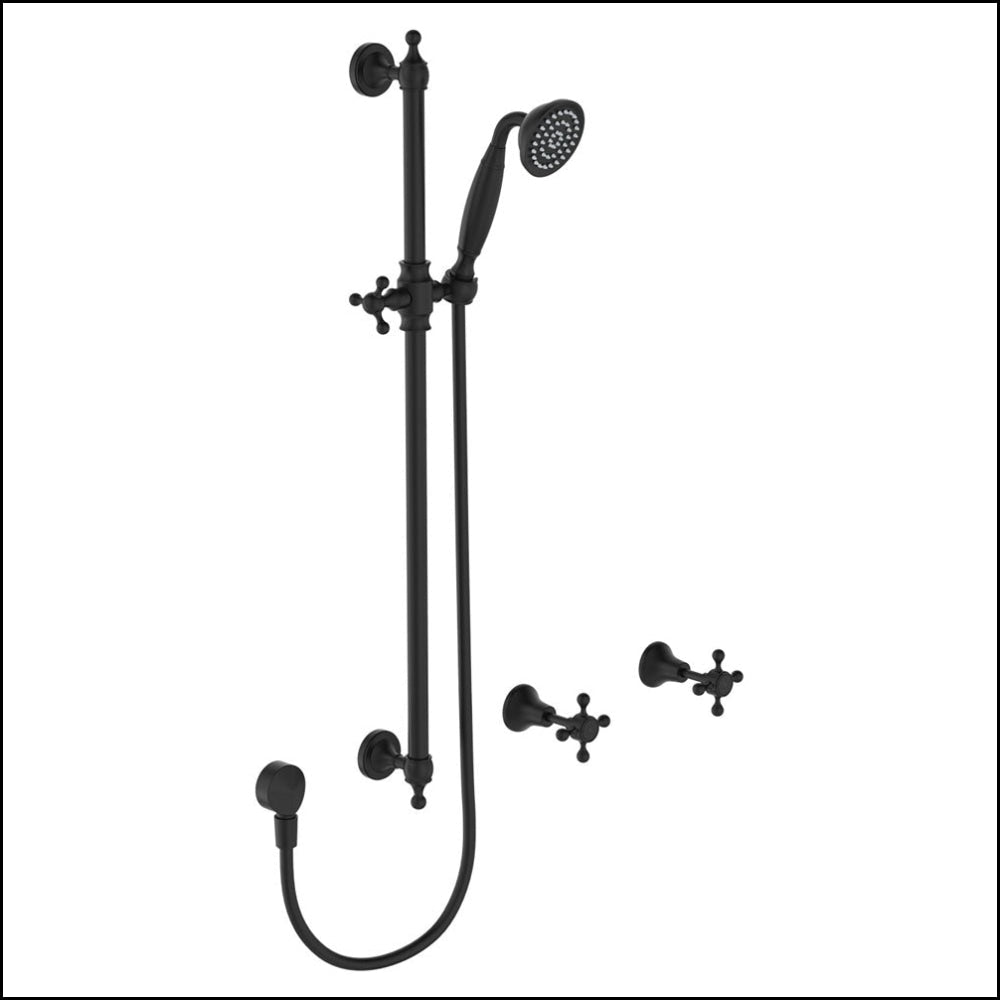 Fienza Lillian Rail Shower Set Matte Black 336103Bk Showers