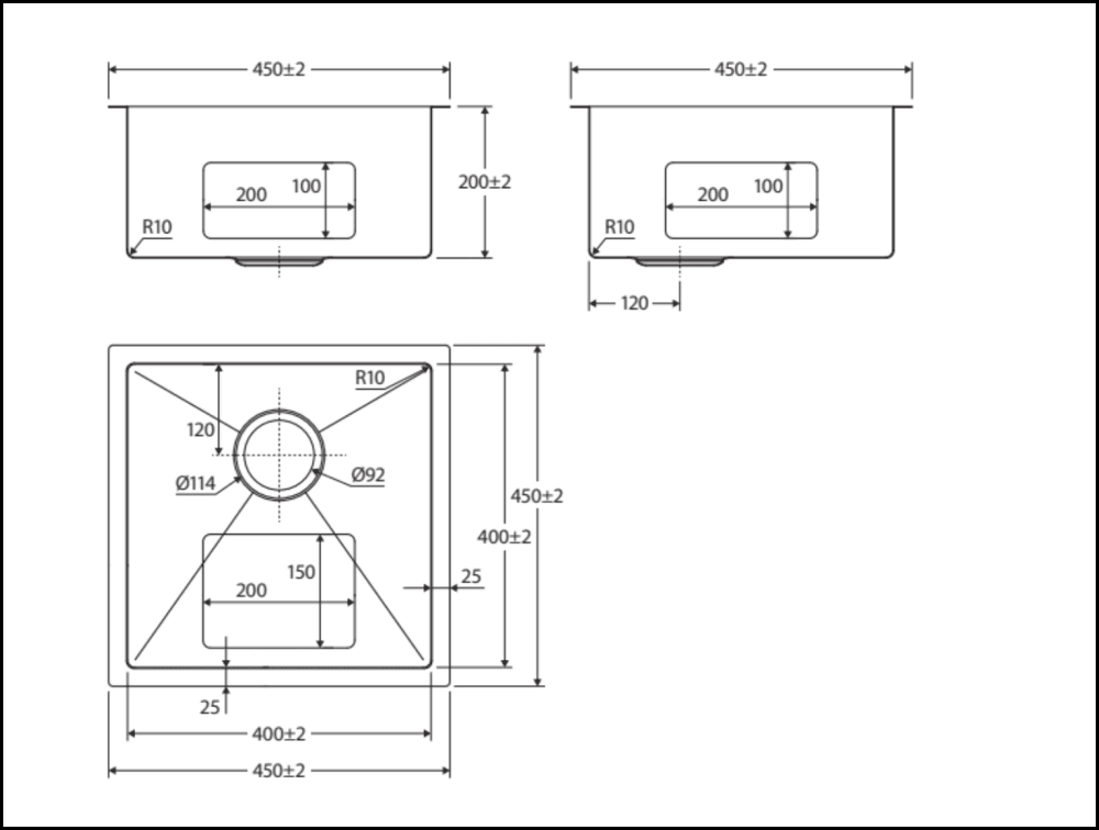 Fienza Single Bowl Kitchen Sink Carbon Steel 68401Cm Top Mounted Sinks