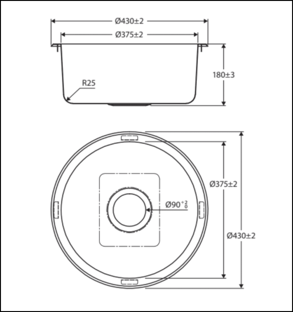 Fienza Tiva 68103 Stainless Steel Round Kitchen Sink - Special Order Laundry Insert Sinks