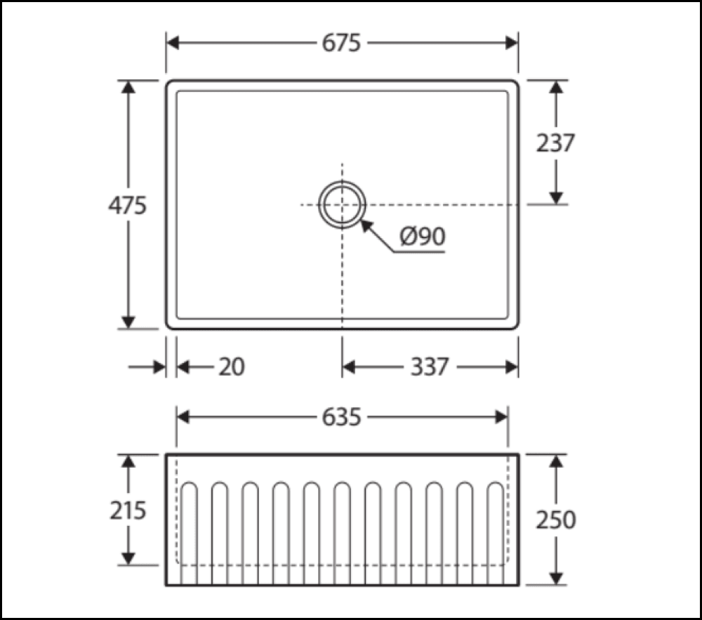 Fienza Winston 68700 Single Butler Sink Small White 675X475X250Mm - Special Order Kitchen Sinks