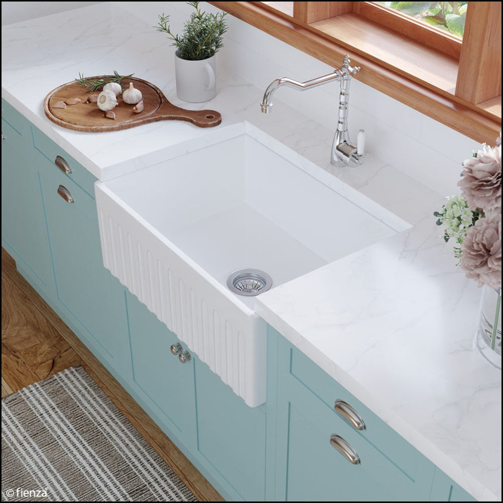 Fienza Winston 68700 Single Butler Sink Small White 675X475X250Mm - Special Order Kitchen Sinks