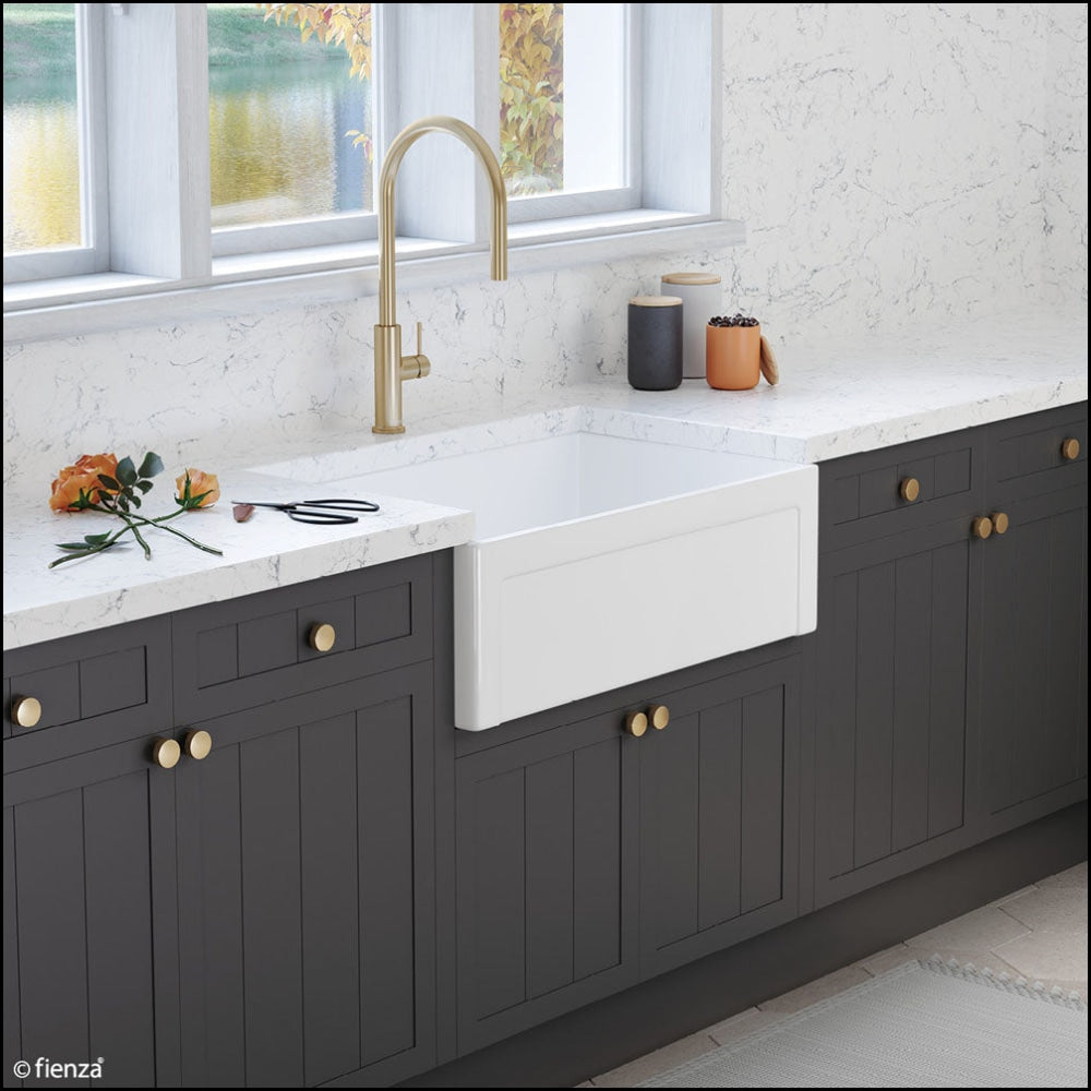 Fienza Winston 68703 Single Butler Sink Medium White 750X470X250Mm - Special Order Kitchen Sinks