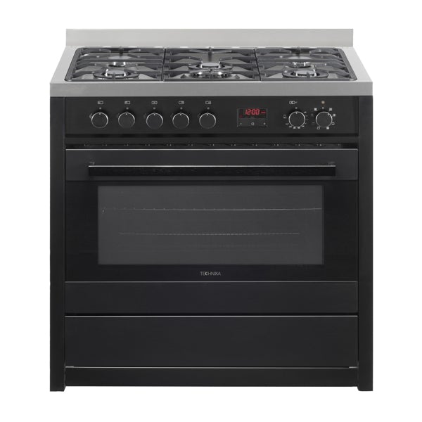 Technika 90cm TEG95TBK Dual Fuel Black Finish Upright Cooker